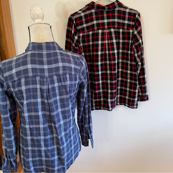 J. Jill bundle of 2 lined plaid shirts with roll tab sleeves - Picture 3 of 8